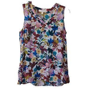 Etcetera Sleeveless Silk Blend Floral Top Size 2